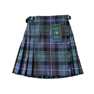 Girls James Pringle Weavers Purple Tartan Kilt Skirt - Size 3/4
